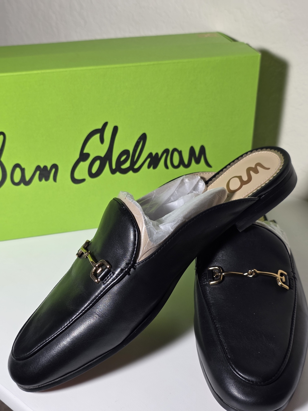 Sam Edelman Linnie Bit horsebit-detail flat mules Size 7½ Leather